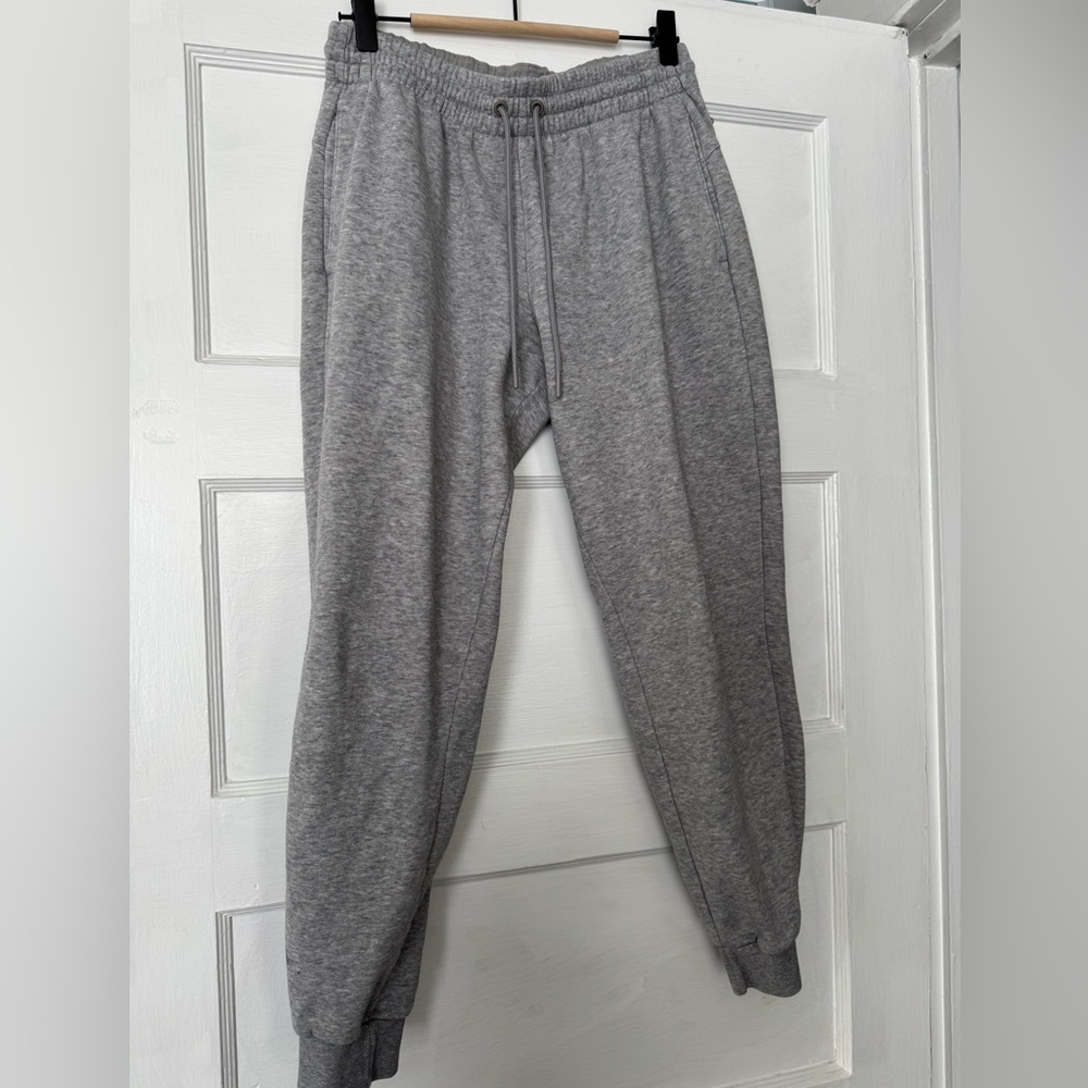 Adidas Gray Joggers Elastic Cuffs Relaxed Fit